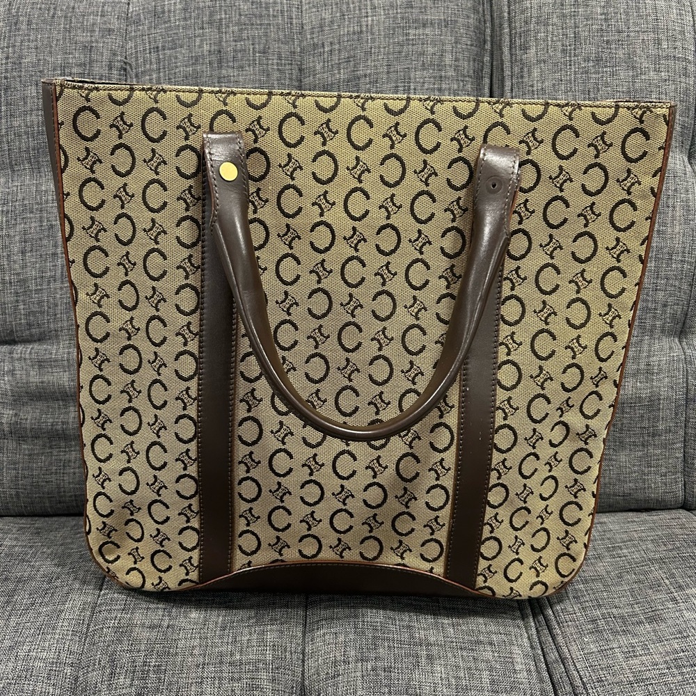 Celine Tan and Brown Monogram Tote